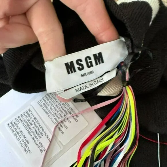 MSGM Milano wool high neck sweater black and white Men's Large